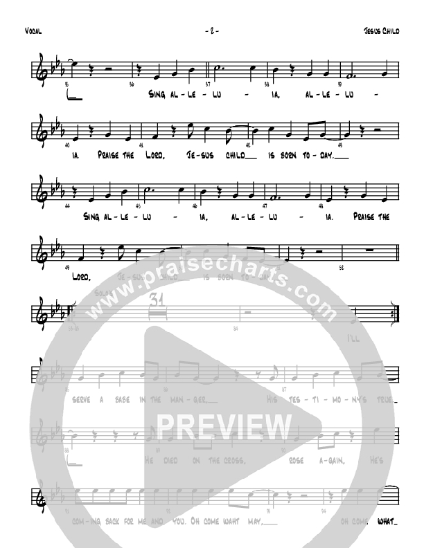 Jesus Child Lead Sheet (Denver Bierman)