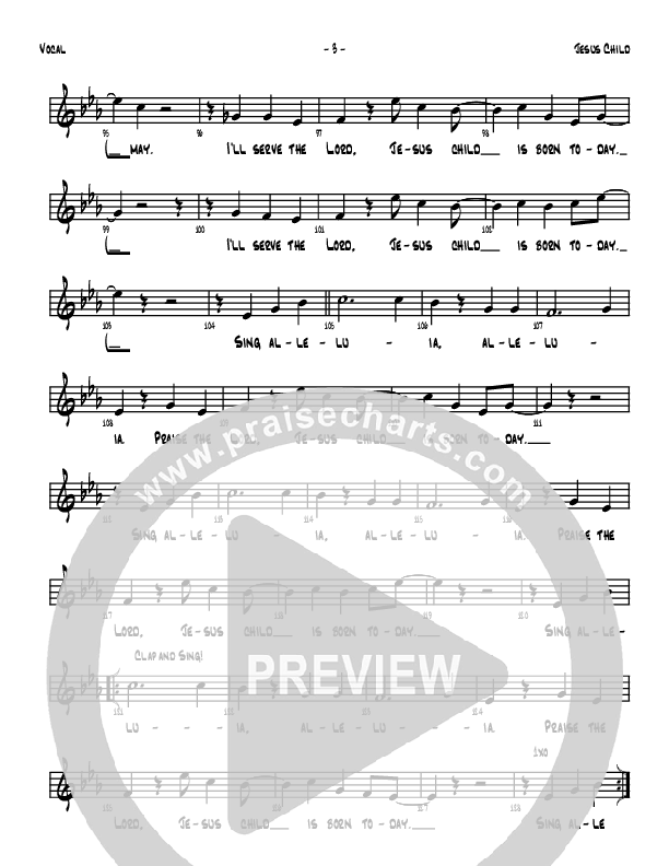 Jesus Child Lead Sheet (Denver Bierman)