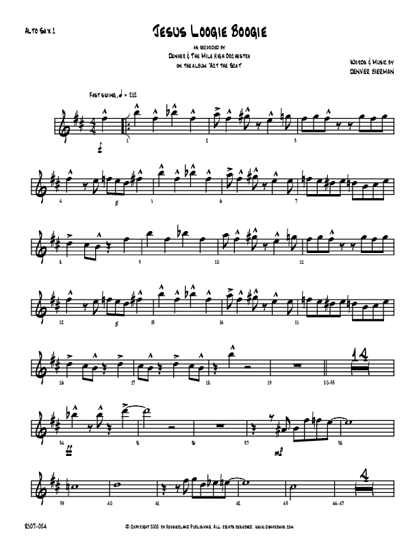 Jesus Loogie Boogie Alto Sax 1/2 (Denver Bierman)