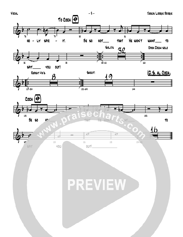 Jesus Loogie Boogie Lead Sheet (Denver Bierman)