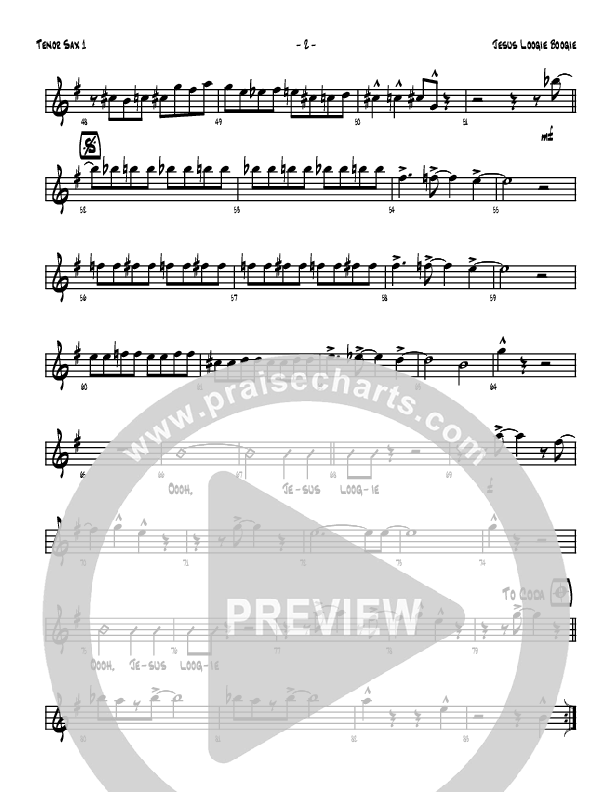 Jesus Loogie Boogie Tenor Sax 1/2 (Denver Bierman)