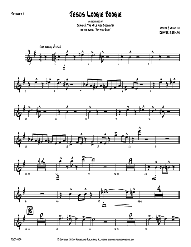 Jesus Loogie Boogie Trumpet 1 (Denver Bierman)