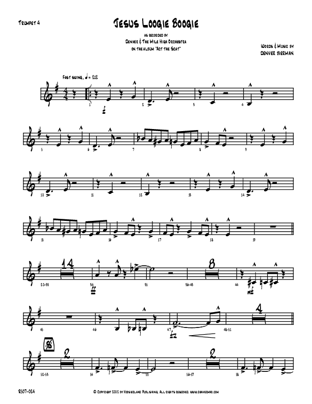 Jesus Loogie Boogie Trumpet (Denver Bierman)