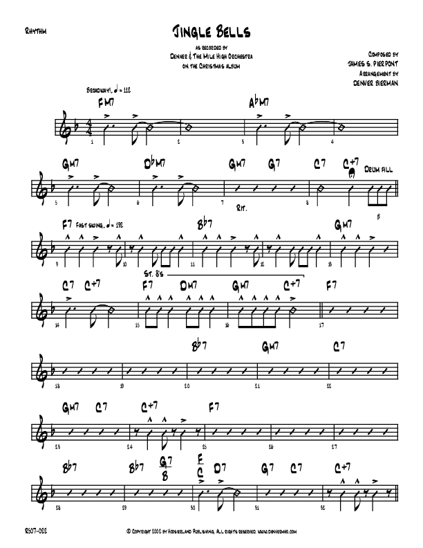 Jingle Bells Rhythm Chart (Denver Bierman)