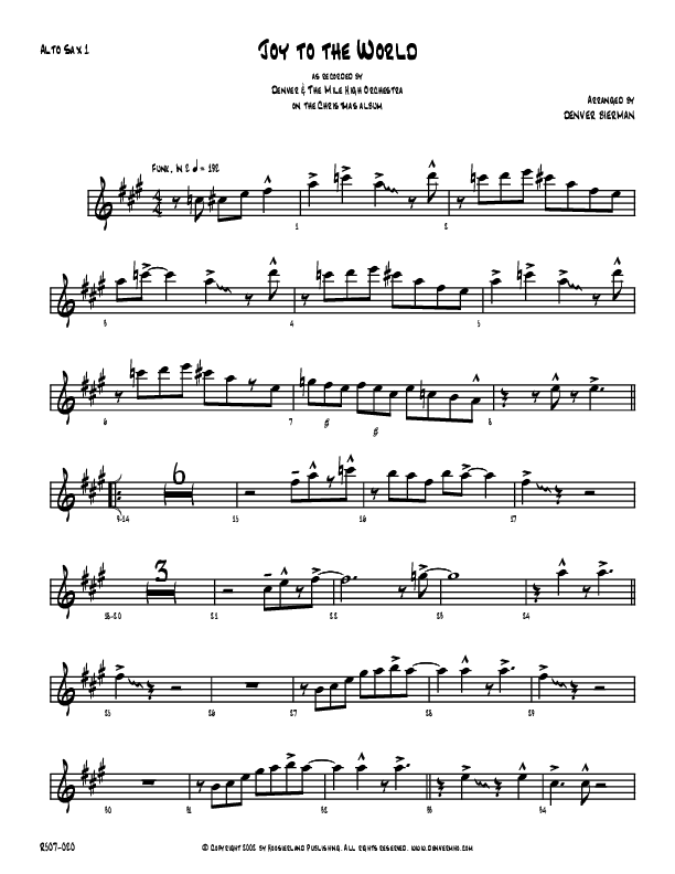 Joy To The World Alto Sax 1/2 (Denver Bierman)
