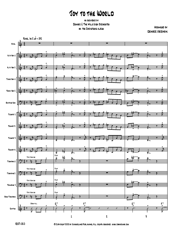 Joy To The World Conductor's Score (Denver Bierman)