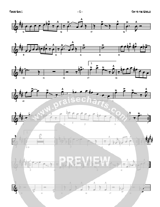 Joy To The World Tenor Sax 1/2 (Denver Bierman)