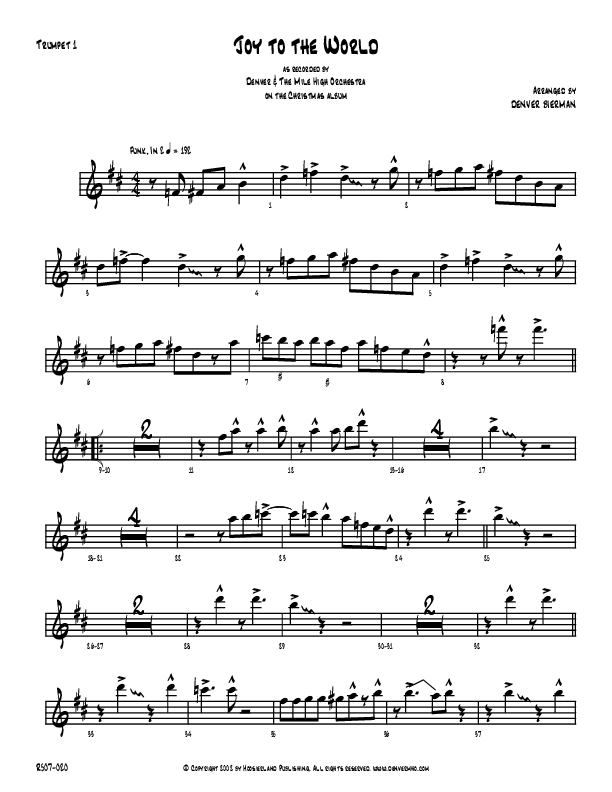 Joy To The World Trumpet 1 (Denver Bierman)