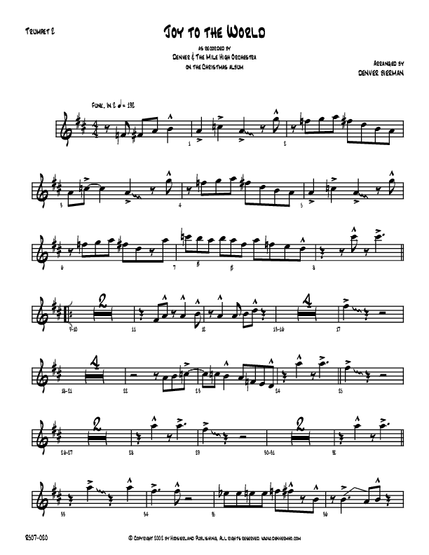 Joy To The World Trumpet 2 (Denver Bierman)