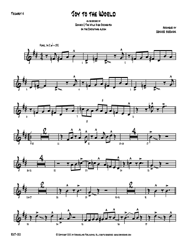 Joy To The World Trumpet (Denver Bierman)