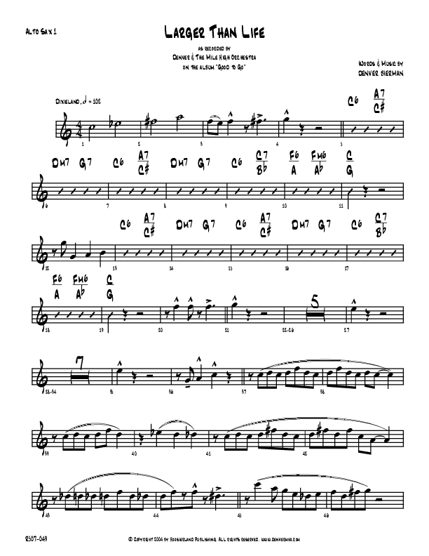 Larger Than Life Alto Sax 1/2 (Denver Bierman)