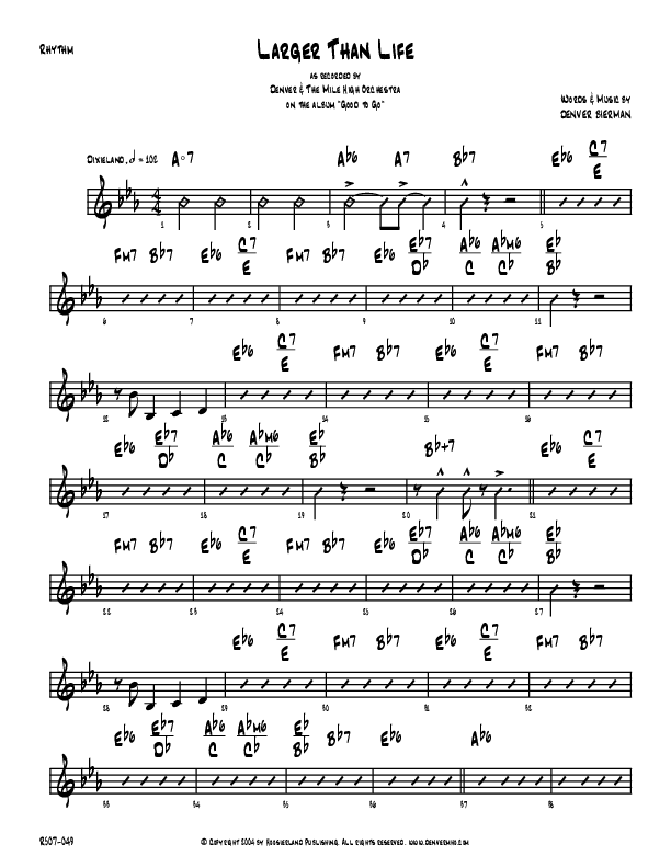 Larger Than Life Rhythm Chart (Denver Bierman)