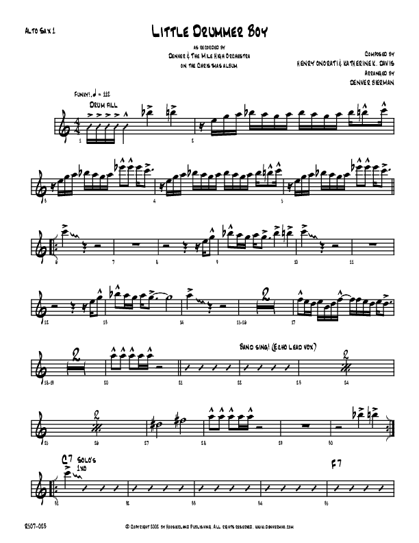 Little Drummer Boy Alto Sax 1/2 (Denver Bierman)
