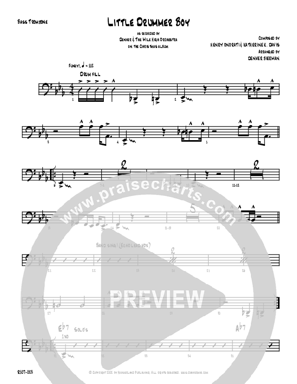 Little Drummer Boy Bass Trombone (Denver Bierman)