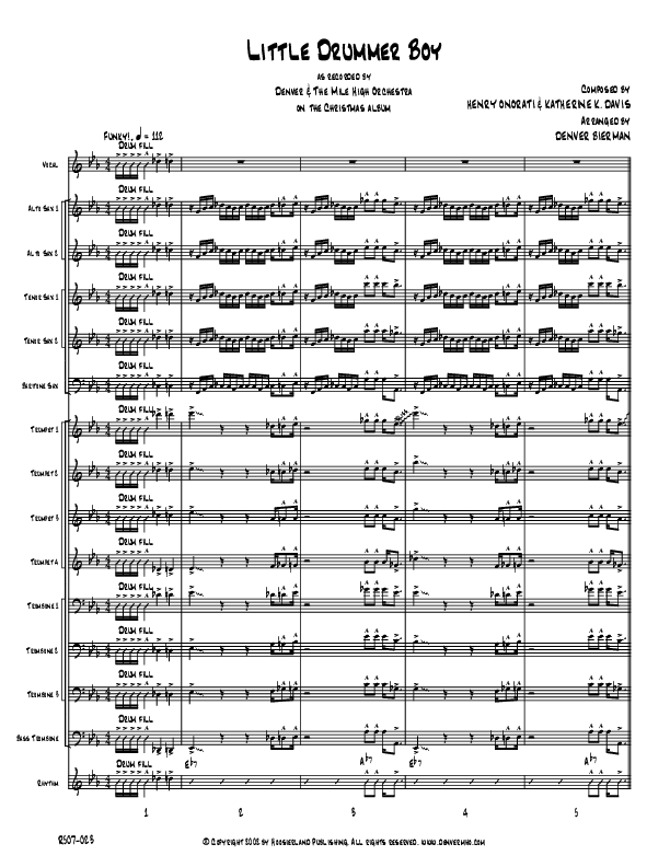 Little Drummer Boy Conductor's Score (Denver Bierman)