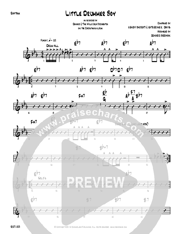 Little Drummer Boy Rhythm Chart (Denver Bierman)