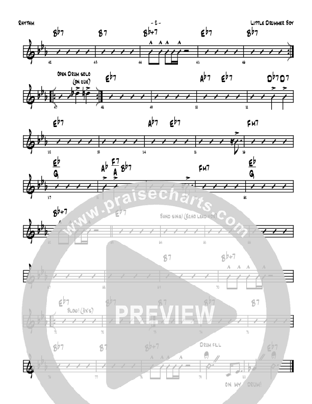 Little Drummer Boy Rhythm Chart (Denver Bierman)