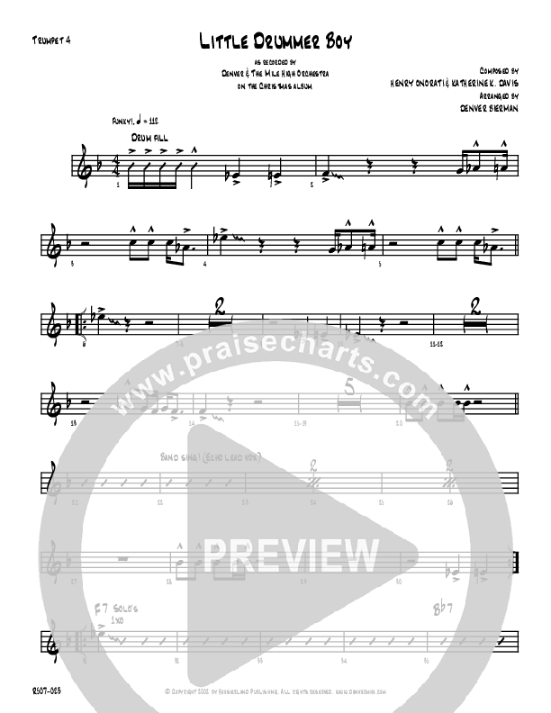 Little Drummer Boy Trumpet (Denver Bierman)