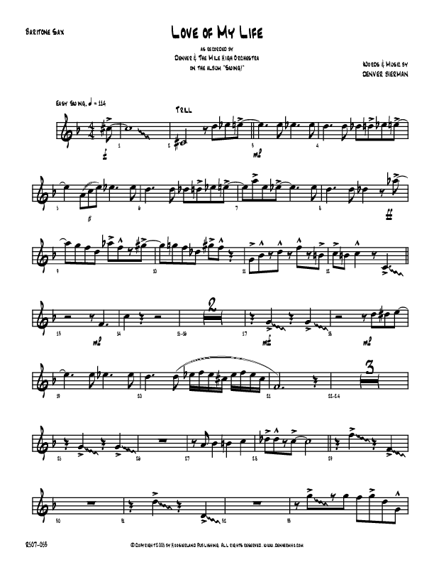 Love Of My Life Bari Sax (Denver Bierman)