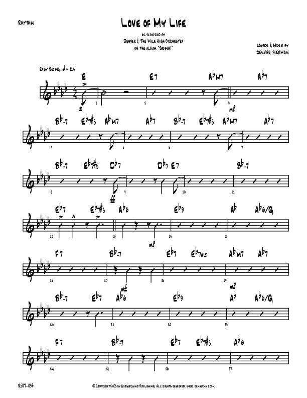 Love Of My Life Rhythm Chart (Denver Bierman)