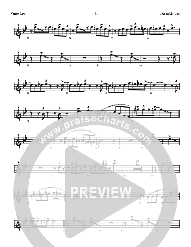 Love Of My Life Tenor Sax 1/2 (Denver Bierman)