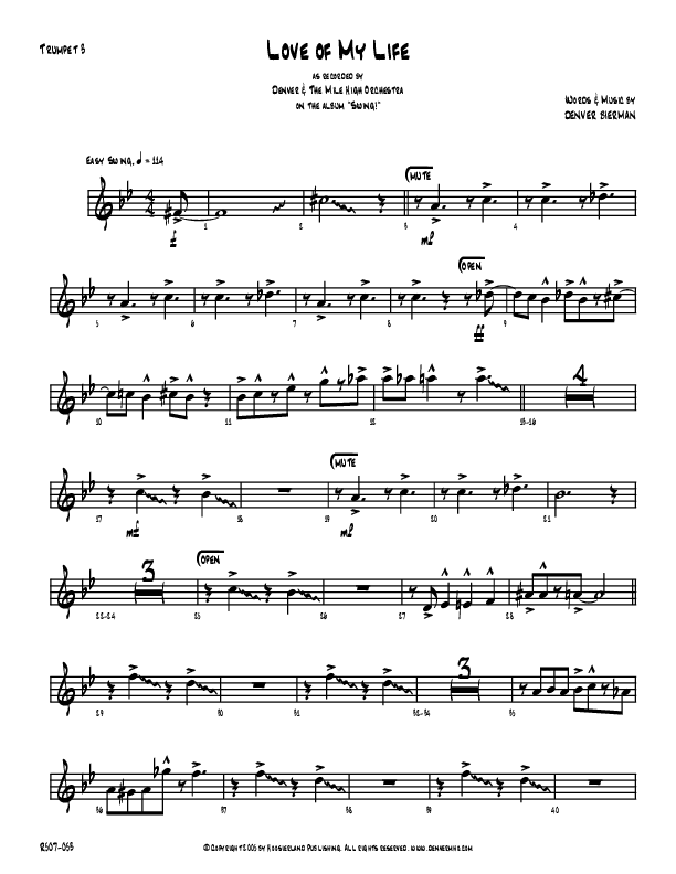 Love Of My Life Trumpet 3 (Denver Bierman)