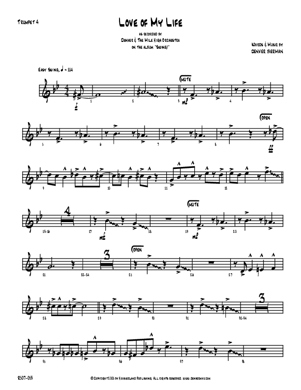 Love Of My Life Trumpet (Denver Bierman)
