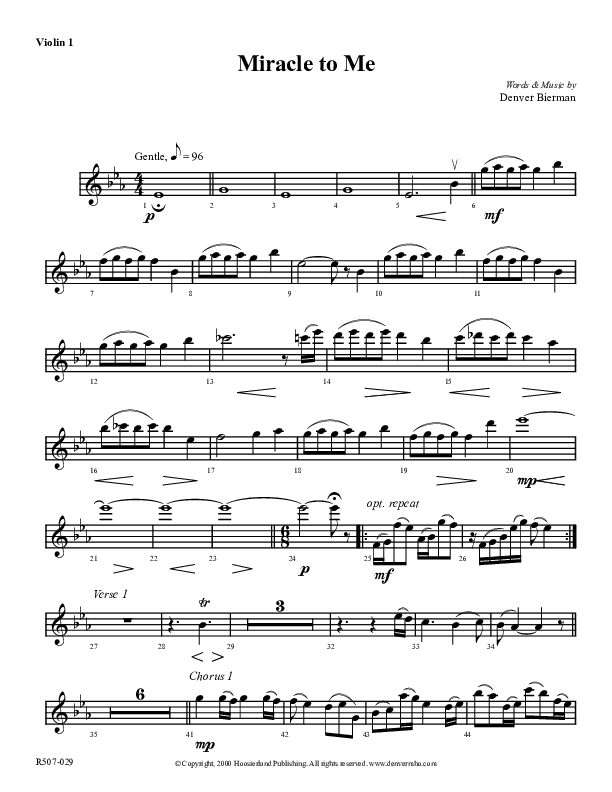 Miracle To Me Violin 1 (Denver Bierman)