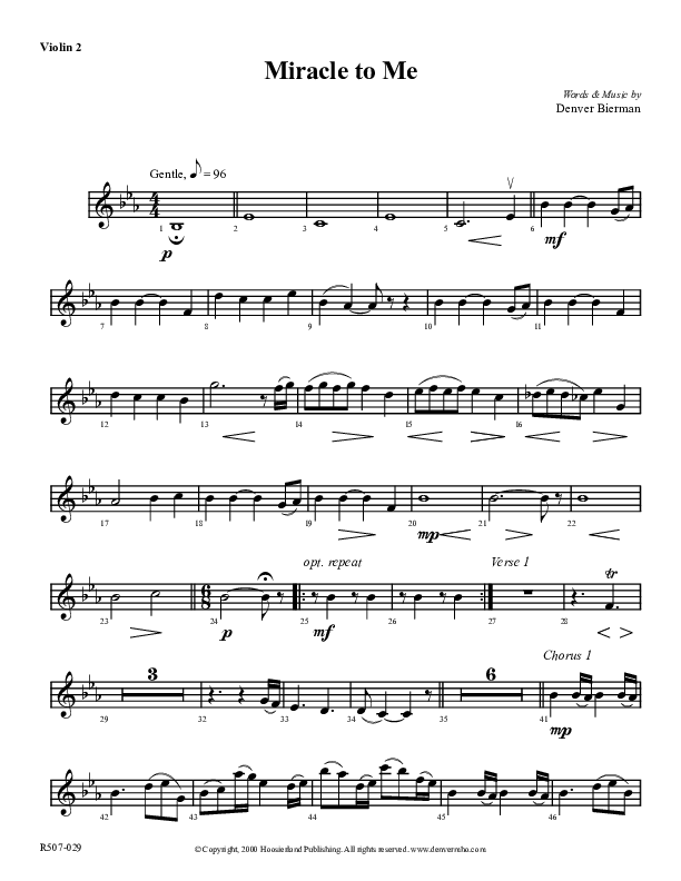 Miracle To Me Violin 2 (Denver Bierman)