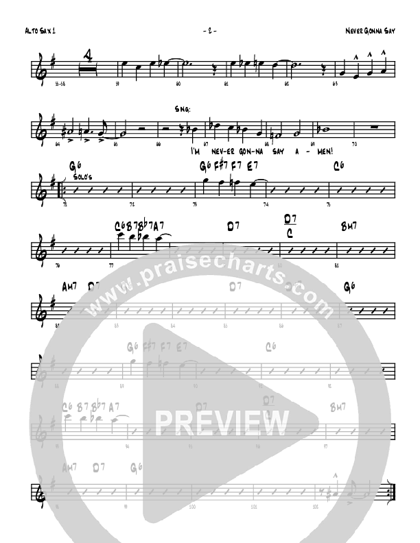 Never Gonna Say Alto Sax 1/2 (Denver Bierman)