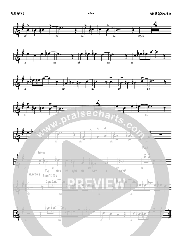 Never Gonna Say Alto Sax 1/2 (Denver Bierman)
