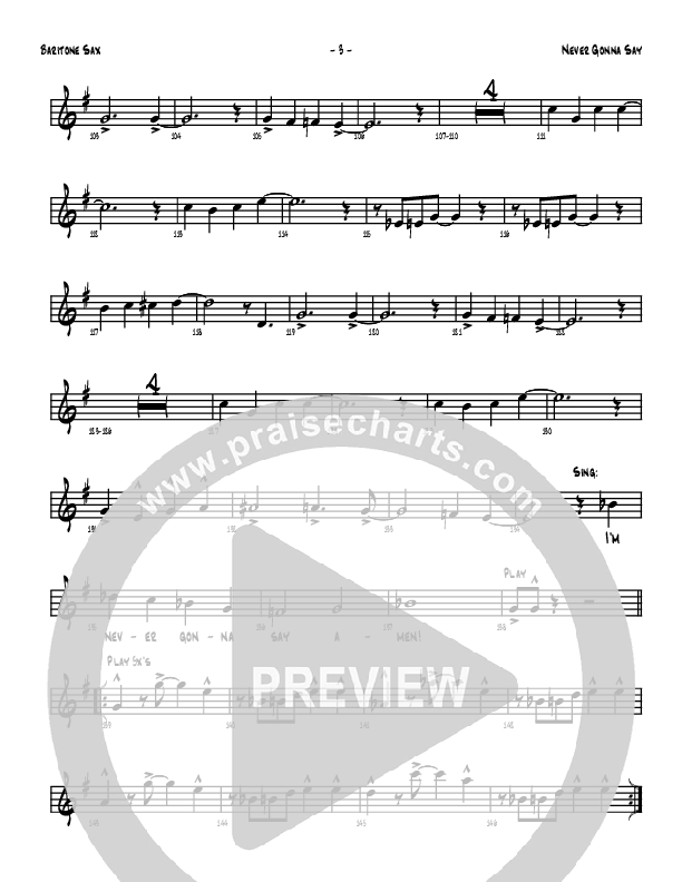 Never Gonna Say Bari Sax (Denver Bierman)