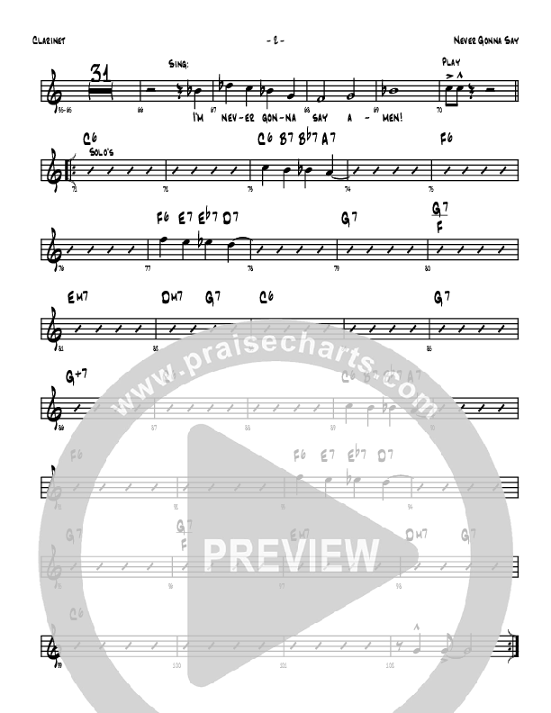 Never Gonna Say Clarinet (Denver Bierman)