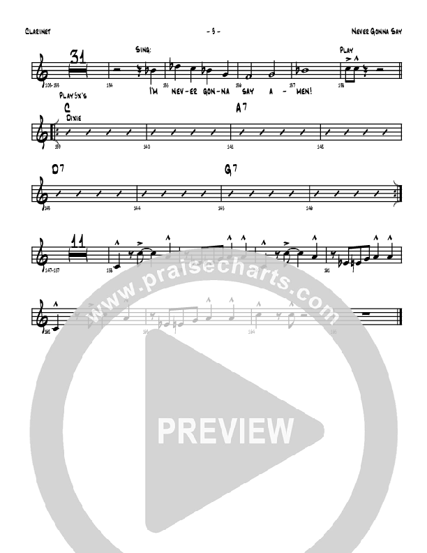 Never Gonna Say Clarinet (Denver Bierman)