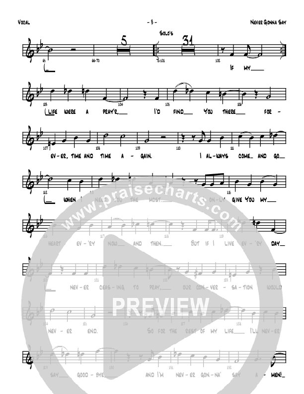 Never Gonna Say Lead Sheet (Denver Bierman)