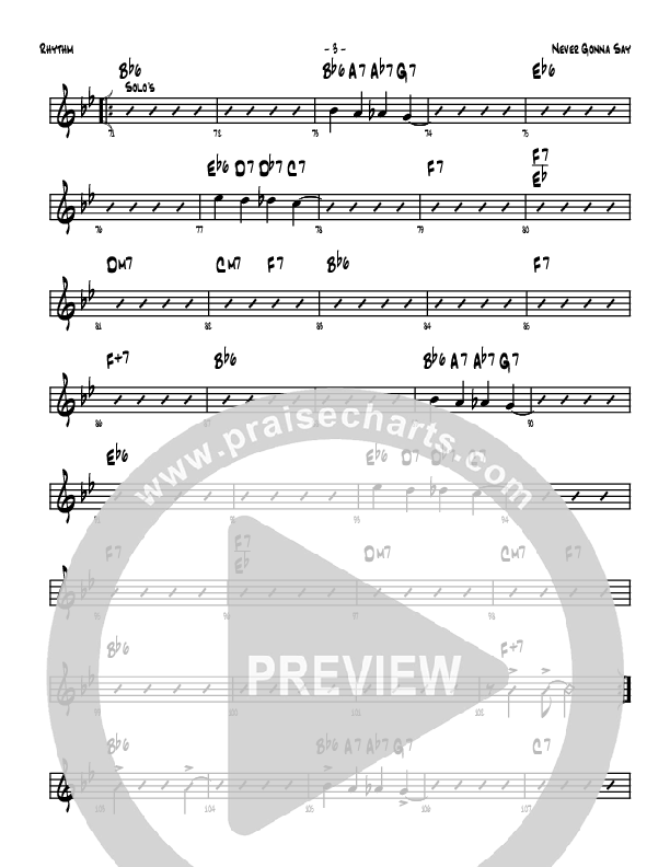 Never Gonna Say Rhythm Chart (Denver Bierman)