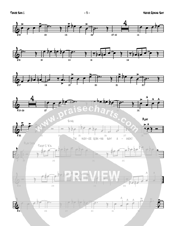 Never Gonna Say Tenor Sax 1/2 (Denver Bierman)