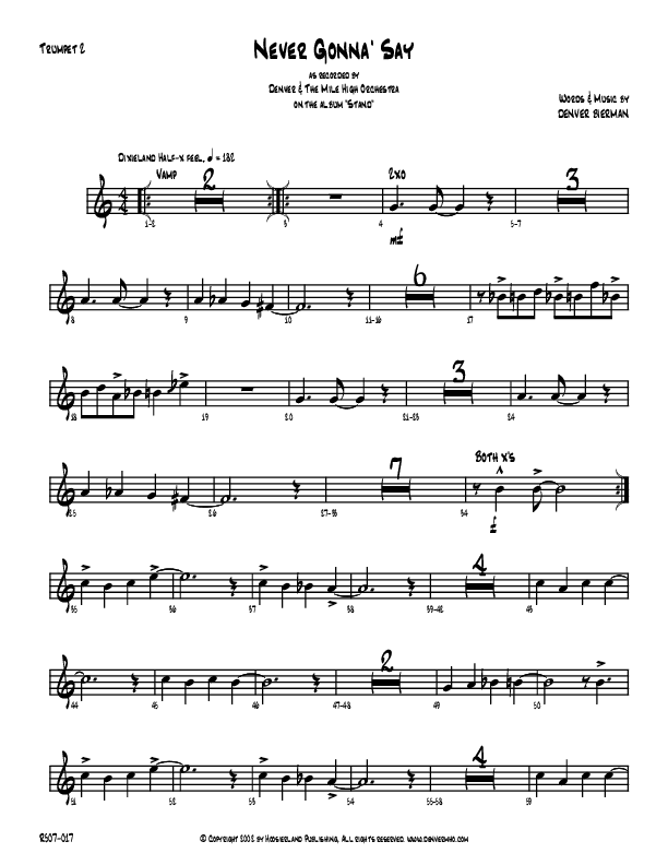 Never Gonna Say Trumpet 2 (Denver Bierman)