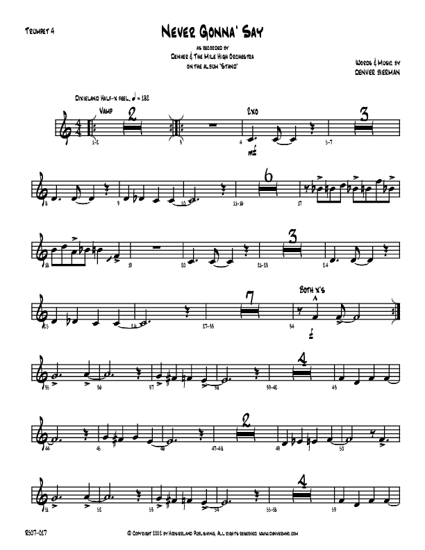 Never Gonna Say Trumpet (Denver Bierman)