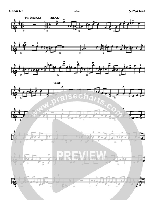 One Time Show Bari Sax (Denver Bierman)