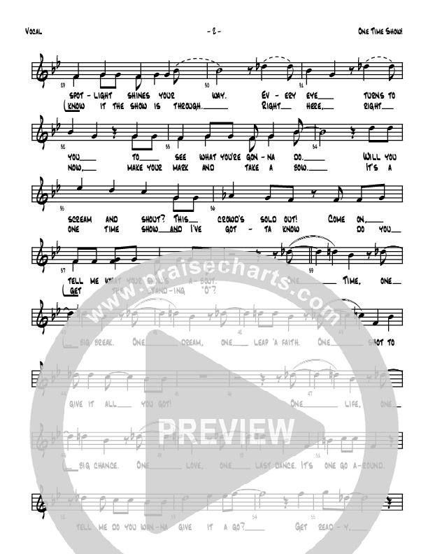 One Time Show Lead Sheet (Denver Bierman)