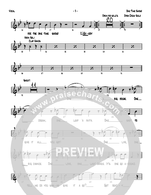 One Time Show Lead Sheet (Denver Bierman)