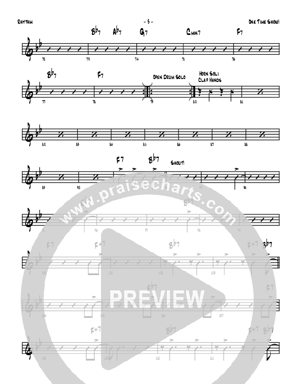 One Time Show Rhythm Chart (Denver Bierman)
