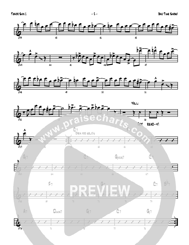 One Time Show Tenor Sax 1/2 (Denver Bierman)