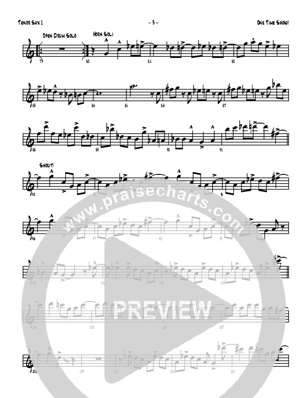 One Time Show Tenor Sax 1/2 (Denver Bierman)