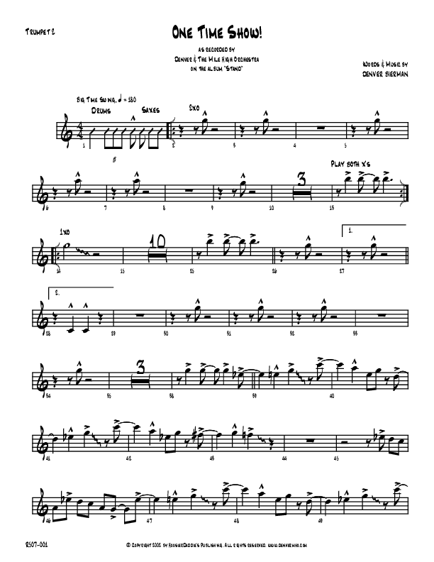 One Time Show Trumpet 2 (Denver Bierman)