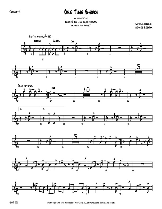 One Time Show Trumpet 3 (Denver Bierman)