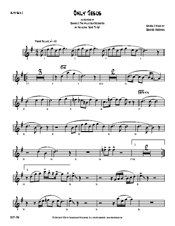 Only Jesus Alto Sax 1/2 (Denver Bierman)