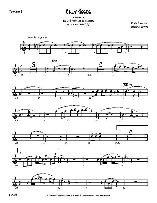 Only Jesus Tenor Sax 1/2 (Denver Bierman)