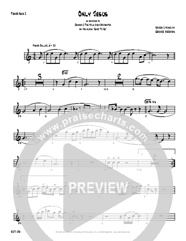 Only Jesus Tenor Sax 1/2 (Denver Bierman)